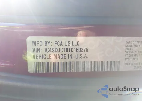 2026 Dodge Durango Gt Plus Hemi V8 Awd z USA, uszkodzony, nr VIN 1C4SDJCT0TC160276
